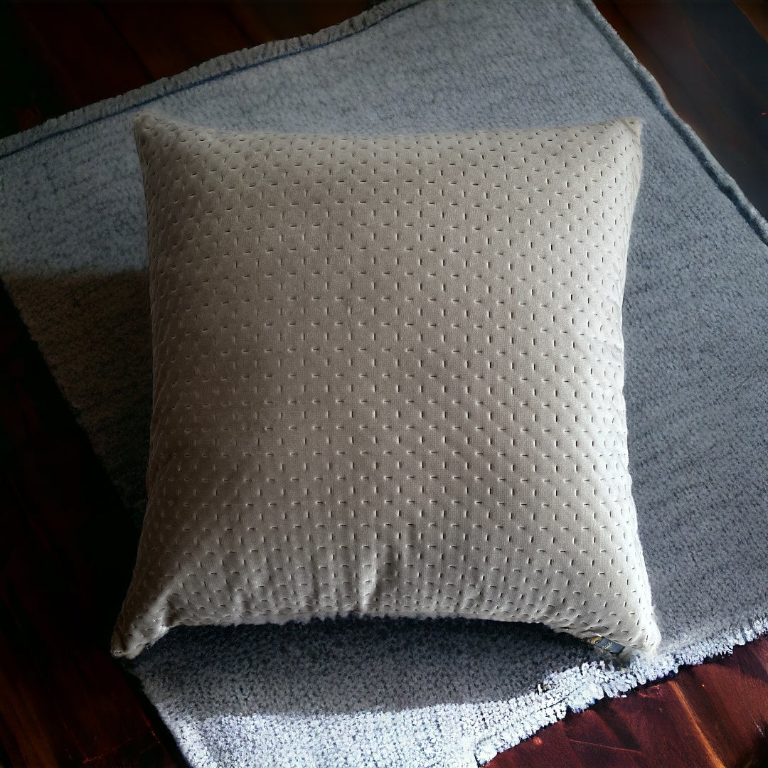 Beige Geometric Pattern Embossed Cushion Cover