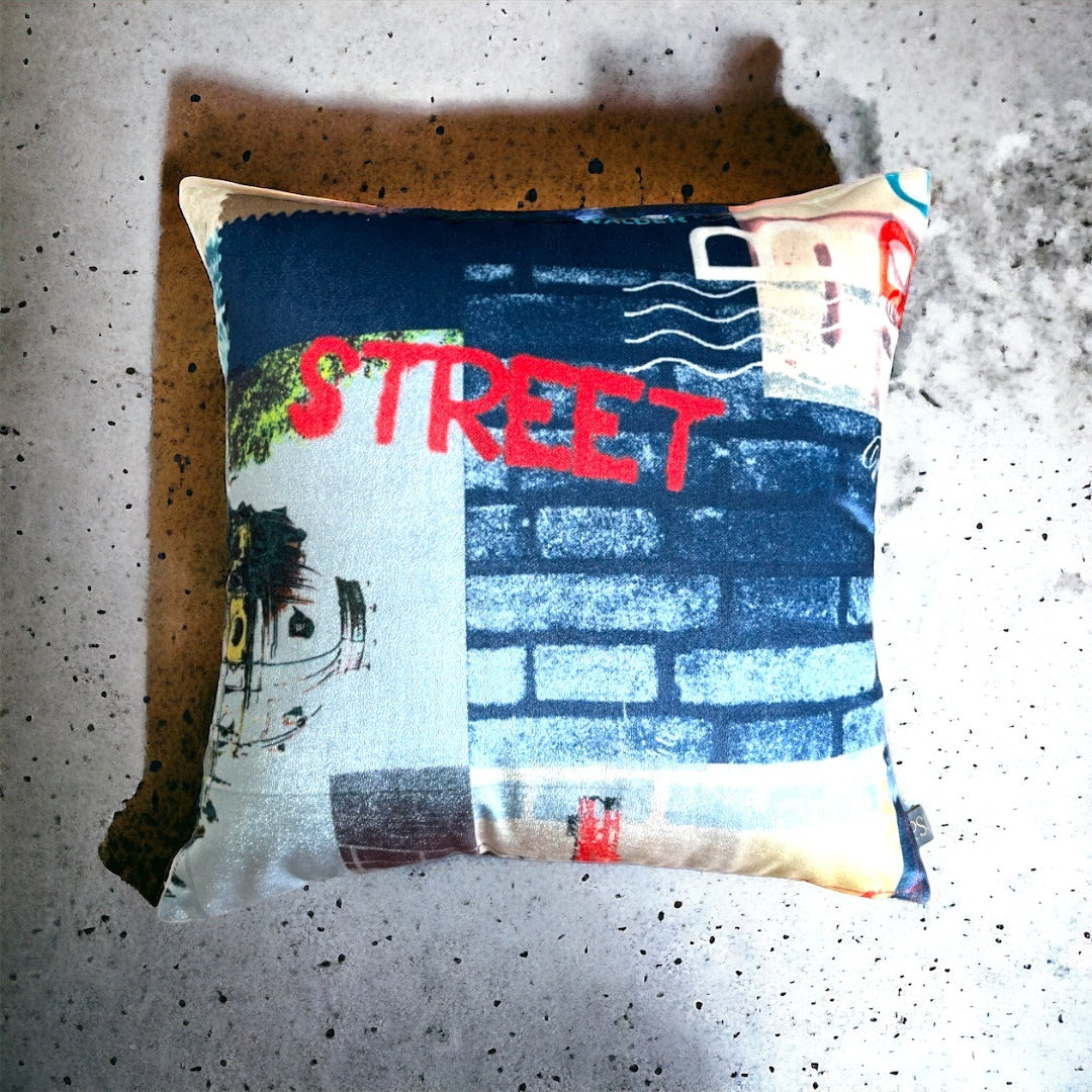 Stylish Street Monogram Colourful Popart Retro Cushion Cover