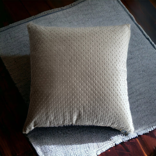 Beige Geometric Pattern Embossed Cushion Cover