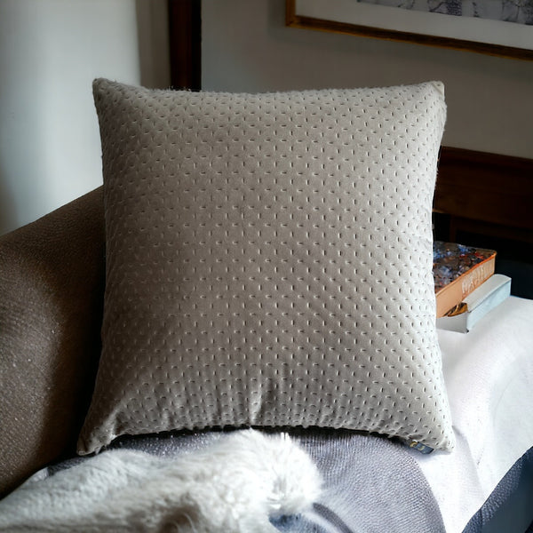 Beige Geometric Pattern Embossed Cushion Cover