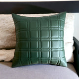 Checkered Pattern Smart Stitch Vegan Leather Cushion