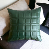 Checkered Pattern Smart Stitch Vegan Leather Cushion