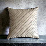 Classic Striped Pattern Stitched Beige Luxe Cushion Cover