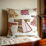 Colourful Traditional Indian Folk Outfit Graphic Eclectic Cushion Cover