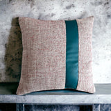 ComfortStripe ColorWave Fabric Vegan Leather Combination Cushion Cover