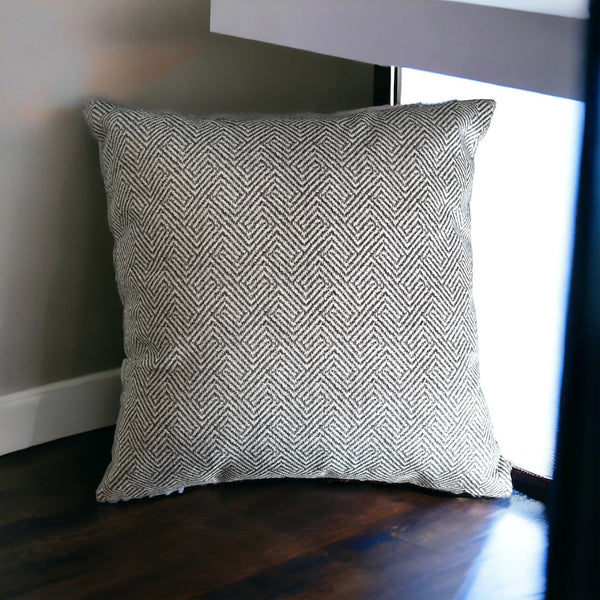 Cozy Stylish Self Textured Geometric Patterned Cushion Cover