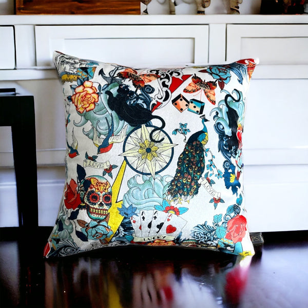 Eclectic Boho Eye-Catching Popart Style Cushion Cover