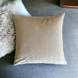 Embossed Beige CrissCross Pattern Soft Cushion Cover