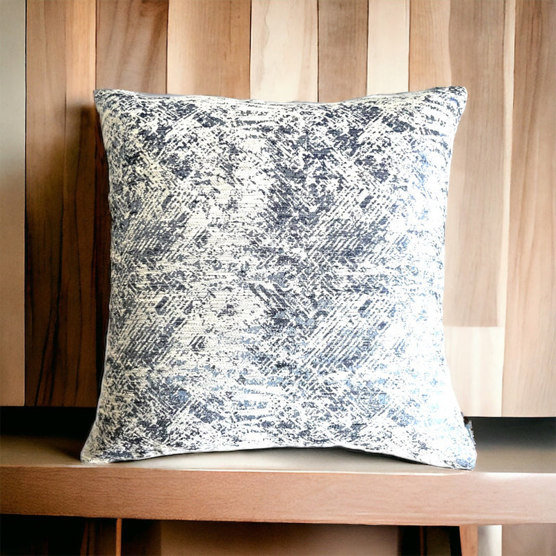 Embossed Eclectic Pattern Blue White Elegance Cushion Cover