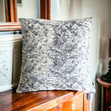 Embossed Eclectic Pattern Blue White Elegance Cushion Cover