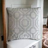 Geometric Embossed Dot Pattern Intricate Grey Tone Cushion Cover