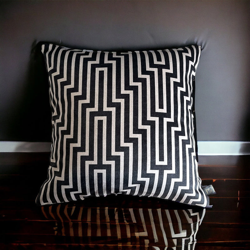 Modern Geometric Black White Cushion Cover