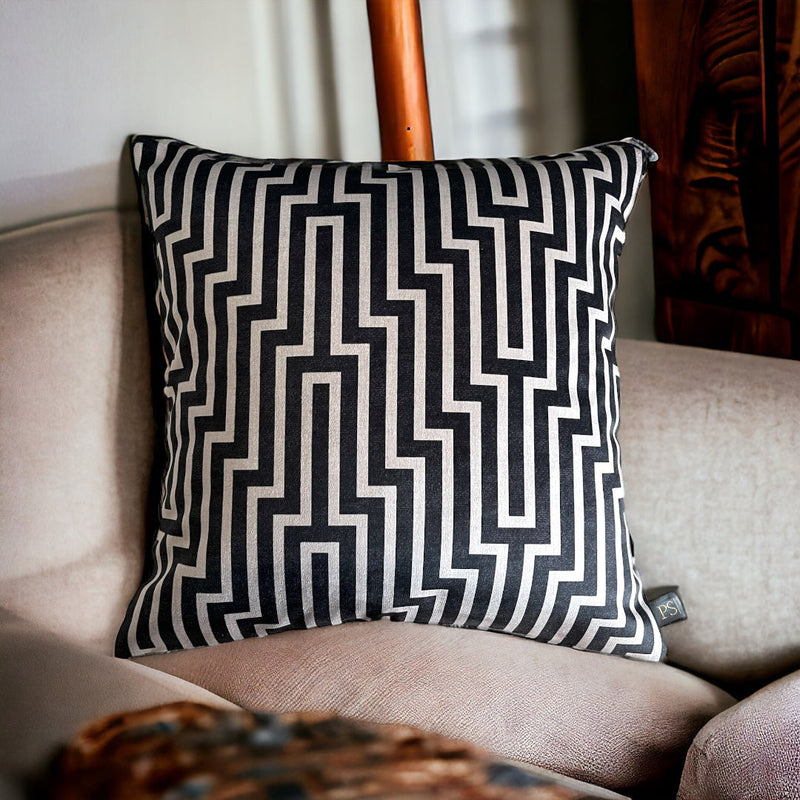 Modern Geometric Black White Cushion Cover