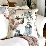 Ocean Pattern Velvet Eclectic Postage Stamp Cushion Cover