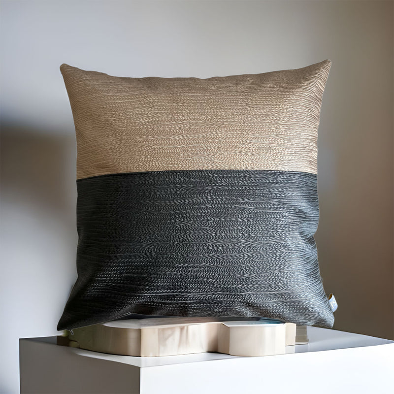 OpulentShine Weave Vegan Leather Cushion Cover