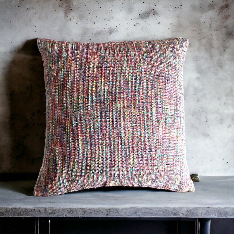 Rainbow Weave Textured Fabric Cushion Cover