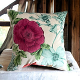 Rose Flower Patterned Velvet Cushion Cover