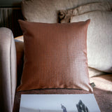 RusticWeave Vegan Leather Earthy Cushion Cover