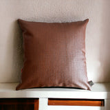 RusticWeave Vegan Leather Earthy Cushion Cover