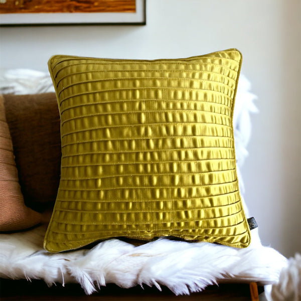 Stylish Quilted Piped Satin Elegance Cushion Cover