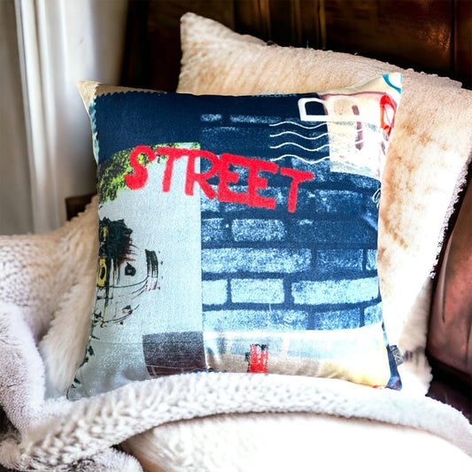 Stylish Street Monogram Colourful Popart Retro Cushion Cover