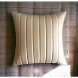 Timeless Vegan Leather Striped Cosy Cream Cushion Cover