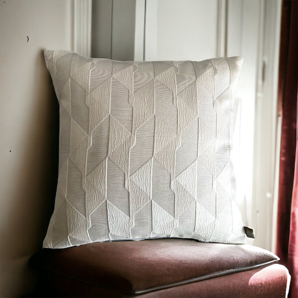 Woven Embossed Elegance Unique Geomteric Pattern Cushion Cover